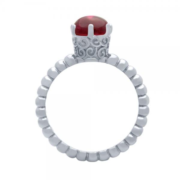 Inel argint argint 925 rodiat cu piatra rosie [2]